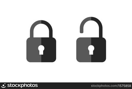 Lock Unlock vector icon. Concept flat icons