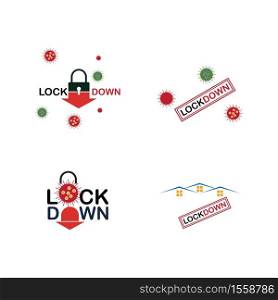 Lockdown logo design vector. icon lockdown. Global pandemic health warning concept