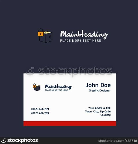 Locked box logo Design with business card template. Elegant corporate identity. - Vector