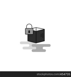 Locked box Web Icon. Flat Line Filled Gray Icon Vector