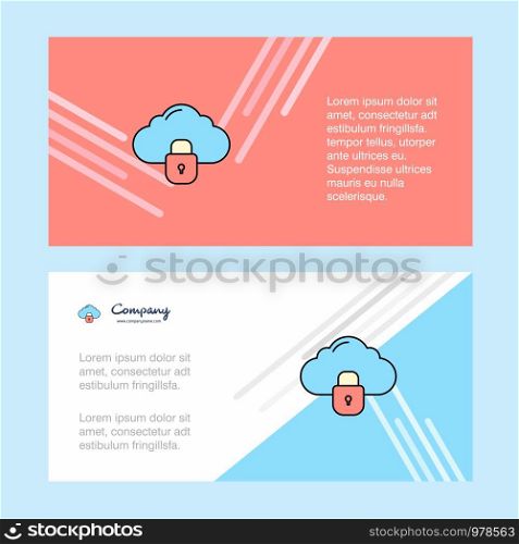 Locked cloud abstract corporate business banner template, horizontal advertising business banner.