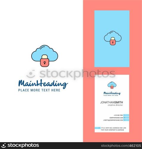 Locked cloud Creative Logo and business card. vertical Design Vector