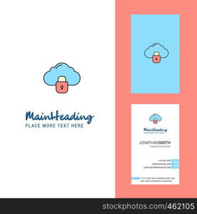 Locked cloud Creative Logo and business card. vertical Design Vector