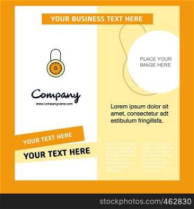 Locked Company Brochure Template. Vector Busienss Template