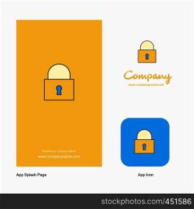 Locked Company Logo App Icon and Splash Page Design. Creative Business App Design Elements