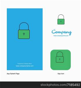 Locked Company Logo App Icon and Splash Page Design. Creative Business App Design Elements