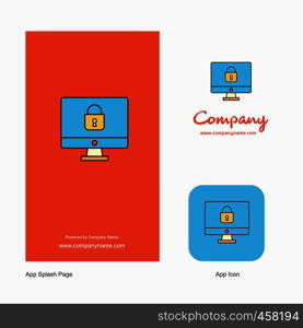 Locked computer Company Logo App Icon and Splash Page Design. Creative Business App Design Elements