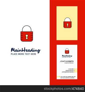 Locked Creative Logo and business card. vertical Design Vector