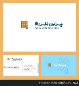 Locked cupboard Logo design with Tagline & Front and Back Busienss Card Template. Vector Creative Design