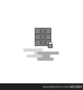 Locked cupboard Web Icon. Flat Line Filled Gray Icon Vector