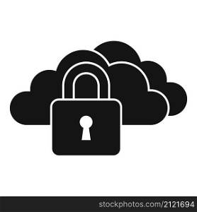 Locked data cloud icon simple vector. Computer lock. Internet protect. Locked data cloud icon simple vector. Computer lock