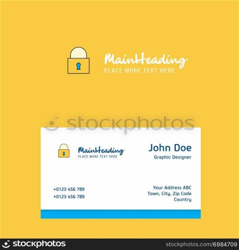 Locked logo Design with business card template. Elegant corporate identity. - Vector