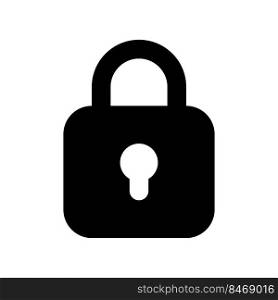 Locked padlock black glyph ui icon. Restrict access. Security settings. User interface design. Silhouette symbol on white space. Solid pictogram for web, mobile. Isolated vector illustration. Locked padlock black glyph ui icon