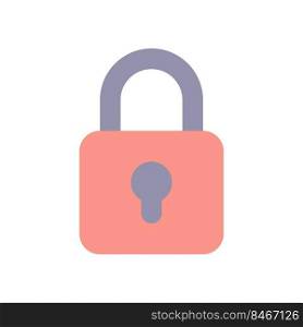 Locked padlock flat color ui icon. Restrict access. Security settings. Encrypting content. Management. Simple filled element for mobile app. Colorful solid pictogram. Vector isolated RGB illustration. Locked padlock flat color ui icon