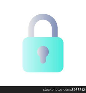 Locked padlock flat gradient color ui icon. Restrict access. Security settings. Encrypting content. Simple filled pictogram. GUI, UX design for mobile application. Vector isolated RGB illustration. Locked padlock flat gradient color ui icon