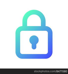 Locked padlock pixel perfect gradient linear ui icon. Restrict access. Security settings. Encryption. Line color user interface symbol. Modern style pictogram. Vector isolated outline illustration. Locked padlock pixel perfect gradient linear ui icon