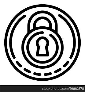 Locked problem icon. Outline locked problem vector icon for web design isolated on white background. Locked problem icon, outline style