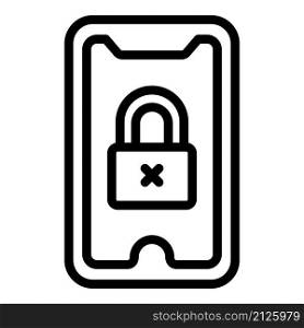 Locked smartphone icon outline vector. Code login. Computer security. Locked smartphone icon outline vector. Code login
