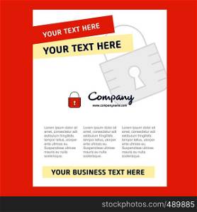 Locked Title Page Design for Company profile ,annual report, presentations, leaflet, Brochure Vector Background