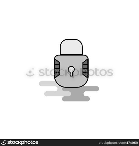 Locked Web Icon. Flat Line Filled Gray Icon Vector