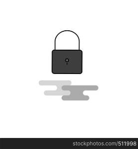 Locked Web Icon. Flat Line Filled Gray Icon Vector