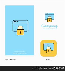 Locked website Company Logo App Icon and Splash Page Design. Creative Business App Design Elements