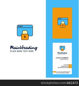 Locked website Creative Logo and business card. vertical Design Vector