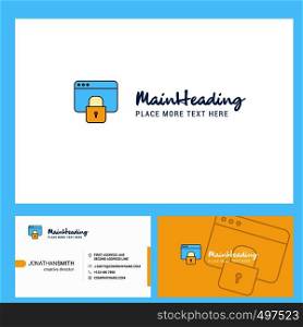 Locked website Logo design with Tagline & Front and Back Busienss Card Template. Vector Creative Design
