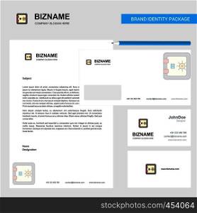 Locker Business Letterhead, Envelope and visiting Card Design vector template