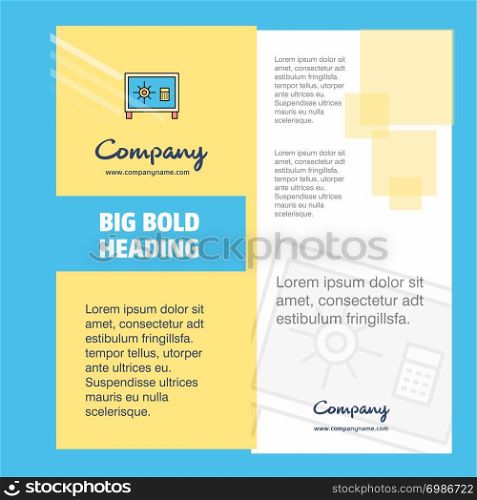 Locker Company Brochure Title Page Design. Company profile, annual report, presentations, leaflet Vector Background