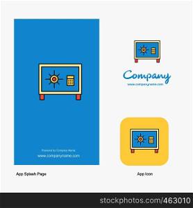 Locker Company Logo App Icon and Splash Page Design. Creative Business App Design Elements