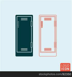Locker icon isolated. Storage compartment or school lockers symbol. Vector illustration.. Locker icon isolated