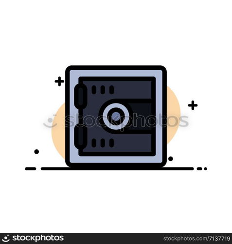 Locker, Lock, Motivation Business Flat Line Filled Icon Vector Banner Template