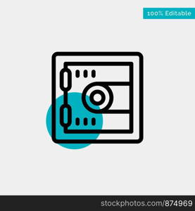 Locker, Lock, Motivation turquoise highlight circle point Vector icon