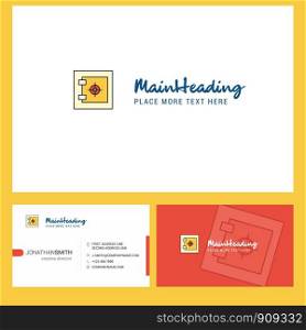 Locker Logo design with Tagline & Front and Back Busienss Card Template. Vector Creative Design