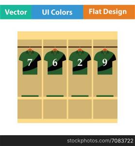 Locker room icon. Flat design. Vector illustration.