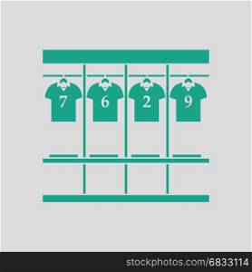 Locker room icon. Gray background with green. Vector illustration.