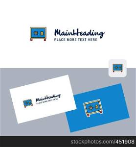 Locker vector logotype with business card template. Elegant corporate identity. - Vector
