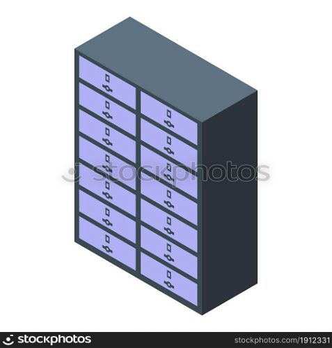 Locker wardrobe icon isometric vector. Room storage. Bank cabinet. Locker wardrobe icon isometric vector. Room storage