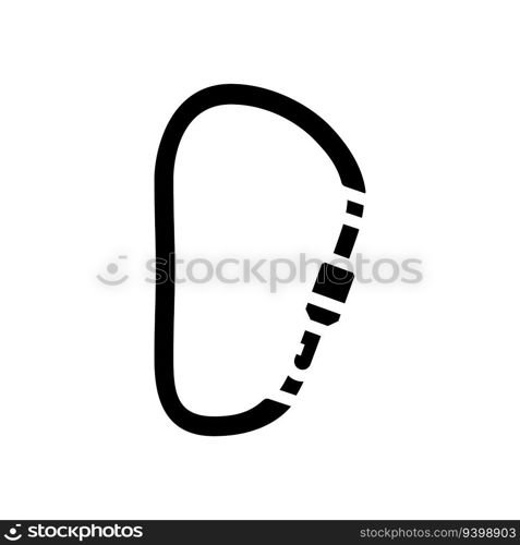 locking carabiner mountaineering adventure glyph icon vector. locking carabiner mountaineering adventure sign. isolated symbol illustration. locking carabiner mountaineering adventure glyph icon vector illustration