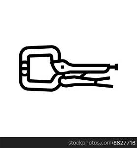 locking clamp line icon vector. locking clamp sign. isolated contour symbol black illustration. locking clamp line icon vector illustration