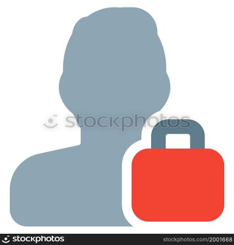 locking the profile of a single user isolated on a white background