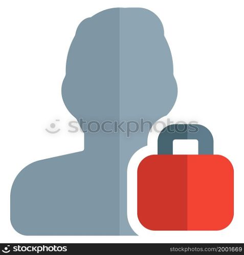 locking the profile of a single user isolated on a white background