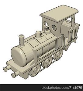 Locomotive, illustration, vector on white background.
