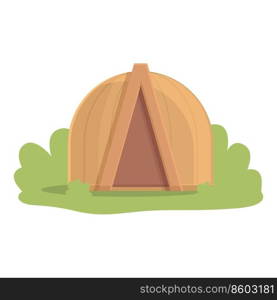 Lodge adventure icon cartoon vector. Tent c&ing. Nature forest. Lodge adventure icon cartoon vector. Tent c&ing