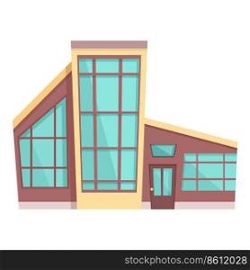 Lodge villa icon cartoon vector. Modern house. Front window. Lodge villa icon cartoon vector. Modern house