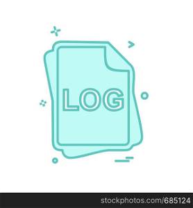 LOG file type icon design vector