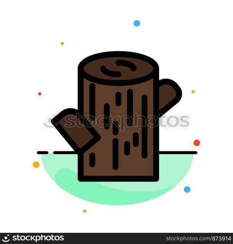 Log, Timber, Wood Abstract Flat Color Icon Template