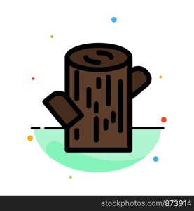 Log, Timber, Wood Abstract Flat Color Icon Template