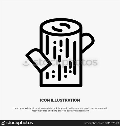 Log, Timber, Wood Line Icon Vector